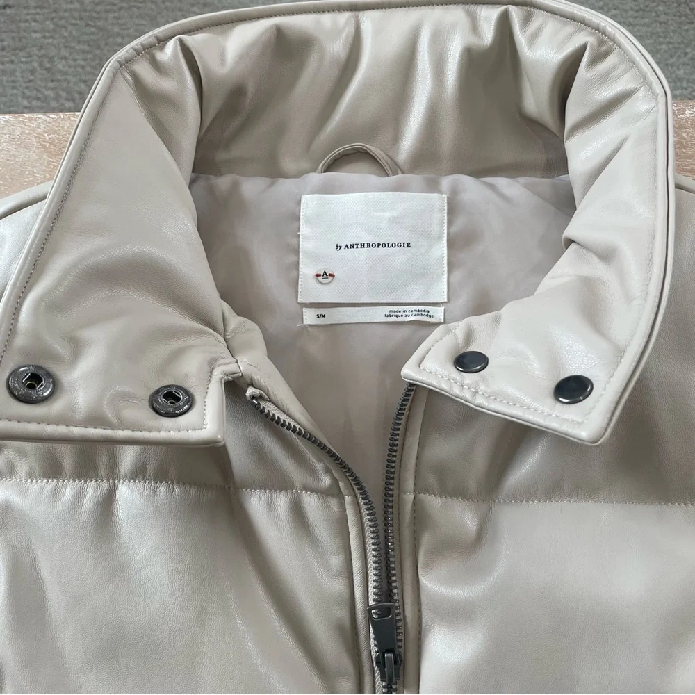 Anthropologie Faux leather cropped vest - Picture 4 of 4